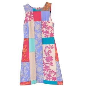 Just‎ Taylor Patchwork Floral Shift Dress Pastel Sleeveless Size 2